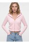 Women's Zippered Hooded Blouse Pink - 5