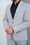 Light Gray Slim Fit Suit - 6