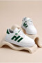Children's Unisex White Green Comfortable Fit Flat Light Sole Sneaker