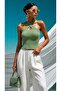 Halter Neck Knitwear Blouse Tr081 Mint - 2