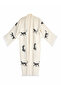 Muslin Stone Print Tiger Bathrobe with Flat Collar - 2
