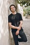 Men's Cotton Summer Basic Loose Black T-Shirt - 6