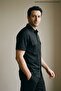 Men's Trend Mercerized Double Pocket Black Polo Collar T-Shirt - 7
