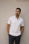 Men's Trend Mercerized Double Pocket White Polo Collar T-Shirt - 3