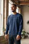 Men's Plus Size Patterned Oversized Winter Blue Sweatshirt - 7