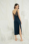 Lace Detailed and Low-Cut Slit Nightgown - 6