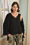 Floral Leaf and Ethnic Patterned Lace Trimmed 3-Piece Pajama Set - 4