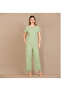 Cotton Stylish Design Lace Embroidered Green Short Sleeve Pajama Set