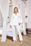Long Sleeve Button Front Shirt Collar Pajama Set - 5