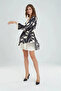 Special Design Patterned Robe Short Double Satin Set - 5