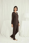 Long Sleeve Button down V Neck Pajama Set - 2
