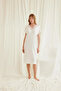 Lace Collar Short Sleeve Ecru Nightgown
