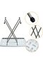 76cm Folding Side Table with Adjustable Height, Scratch-Resistant Durable Surface and Sturdy Metal Frame, Coffee Table, Home Table, Hiking Table, Camping Table, Small Table - 2