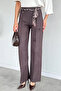 Women's Scarf Belted Green Trousers - 2