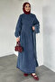 Vest Combination Denim Jean Hijab Dress