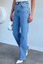 Women's Spliced Stone Palazzo Jean Denim Trousers - 3