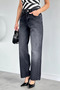 Women's Washed High Waist Elegant Style Palazzo Jean Denim Pants - 3