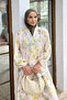 Patterned Summer Hijab Dress with Elasticated Sleeves and Front Button Detail - 2