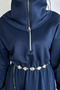 Front Half-Zipper, Elastic Waist, Chain Accessory, Hijab Dress - 4