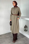 Buttoned Hijab Dress with Belt Accessories