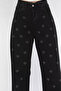Women's High Waist Heart Patterned Jean Denim Trousers - 3