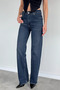 Women's High Waist Palazzo Jean Denim Pants - 2