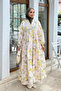 Patterned Summer Hijab Dress with Elasticated Sleeves and Front Button Detail - 3