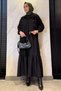 Ruffled Hem, Elastic Waist, Cardigan Combination, Hijab Dress - 2