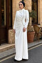 Women's Stone Embellished Draped Plus Size Hijab Evening Dress - 2