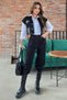 Women's Velvet Corduroy Wide Leg Pants - 2