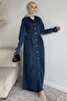 Front Buttoned Hijab Jean Denim Dress