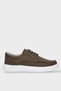 Men's Linen Gabardine Fabric Sneaker Shoes Brown