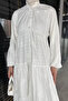 Women's Front Buttoned Ruffled Hijab Dress with Elasticated Ankles - 3