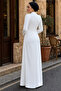 Women's Stone Embellished Draped Plus Size Hijab Evening Dress - 5