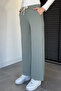 Women's Self-Patterned Trousers with Elastic Waist