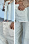 Women's Spliced Stone Jean Denim Pants - 5