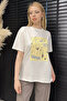 Women's Crew Neck Stone Embroidered Printed T-Shirt - 2