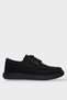 Men's Linen Gabardine Fabric Sneaker Shoes Black