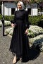 Women's Tulle Sequin Bead Embroidered Hijab Evening Dress