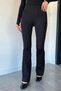 Women's Elastic Waist High Waist Shiny Flared Pants