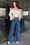 Women's Wide Leg High Waist Jean Denim Pants - 2