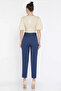 Women's High Waist Fabric Trousers - 4