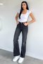 Women's Lycra Wide Leg Comfortable Jean Denim Trousers - 2