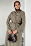 Buttoned Hijab Dress with Belt Accessories - 2