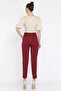 Women's High Waist Fabric Trousers - 4