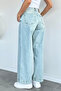Women's Modern Style Wide Leg Washed Jean Denim Pants - 4