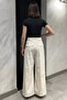 Women's Wide Leg Linen Trousers - 3