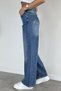 Women's High Waist Washed Palazzo Jean Denim Pants - 3