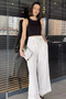 Women's High Waist Scalloped Elastic Waist Belted Trousers - 2