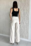 Women's Elastic Waist Velcro Palazzo Pants - 3